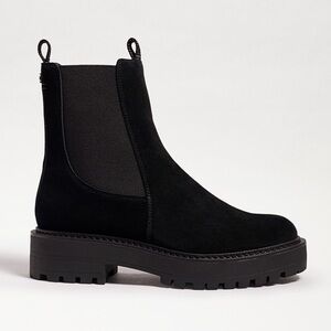 SAM EDELMAN | Laguna Chunky Lug Sole Suede Chelsea Ankle Boots in Black | Sz 6